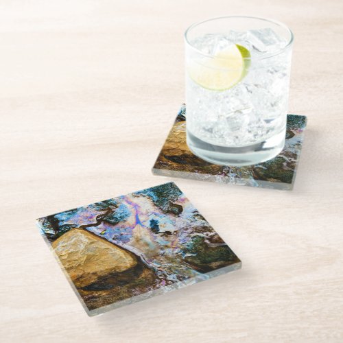 abstract nature still water glass coaster