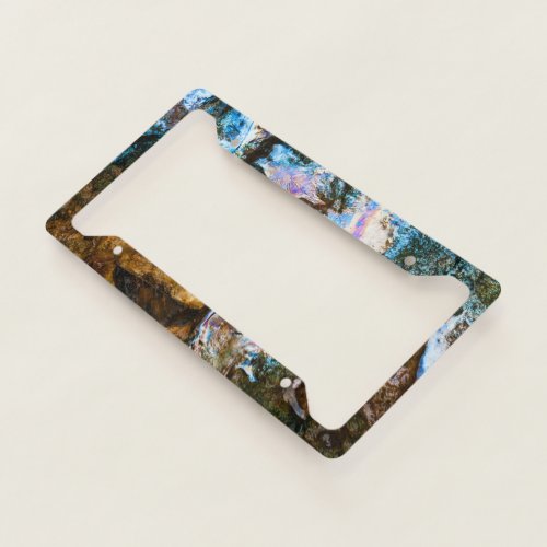 abstract nature still water license plate frame