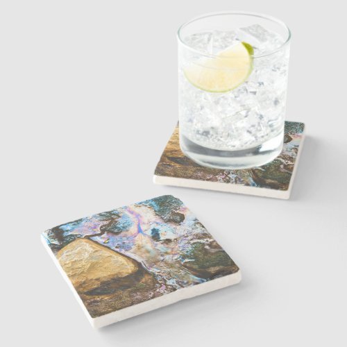 abstract nature still water stone coaster