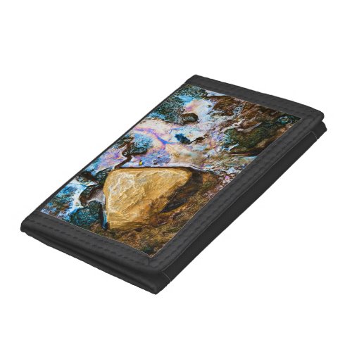abstract nature still water trifold wallet