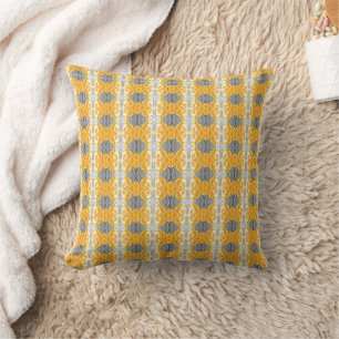 Abstract Nature Yellow and Gray Throw Pillow