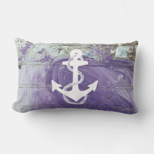 abstract nautical ANCHOR + ROPE two-sided   Lumbar Pillow