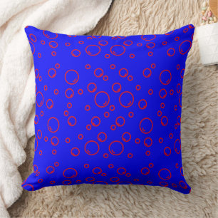 Abstract Nautical Blue, Red Aesthetic Throw Pillow