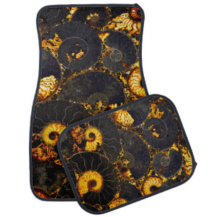 Abstract Nautilus pattern yellow gold Car Floor Mat