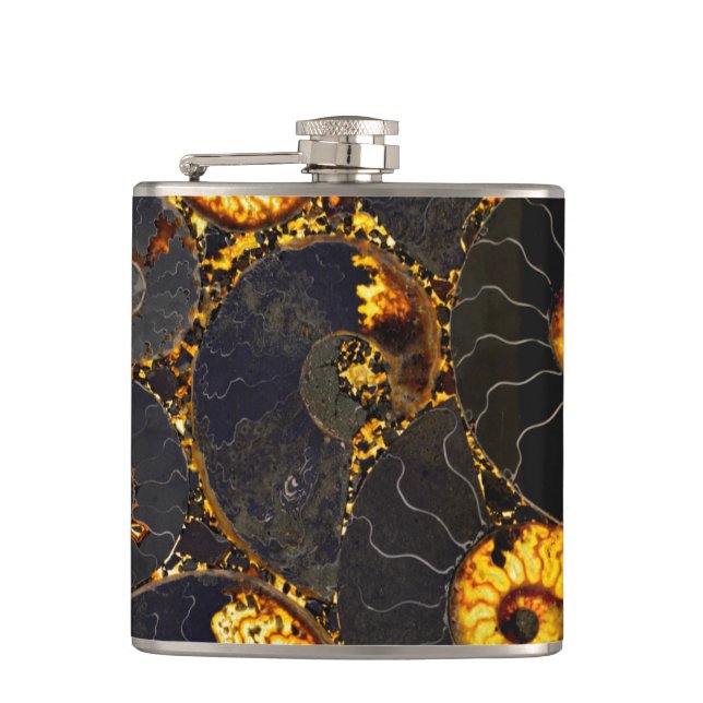 Abstract Nautilus pattern yellow gold  Flask (Front)
