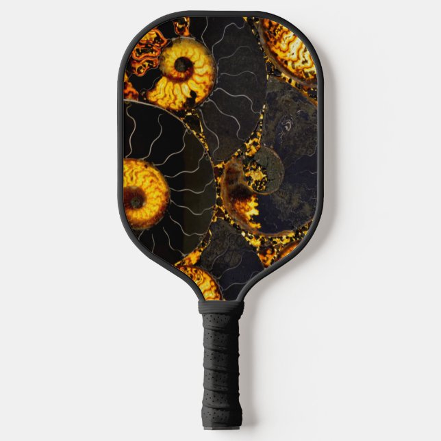 Abstract Nautilus pattern yellow gold  Pickleball Paddle (Front)