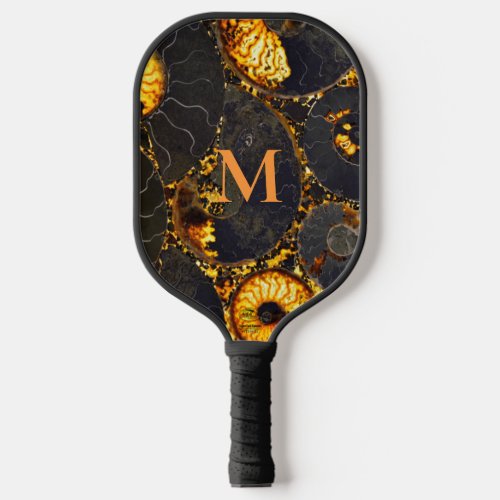 Abstract Nautilus pattern yellow gold  Pickleball Paddle