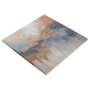 Abstract Navy and Orange Wall Art