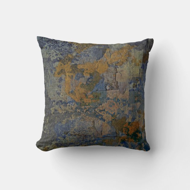 Blue and rust top throw pillows