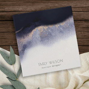 Abstract Navy Black Gold Foil Watercolor Wash 3 Ring Binder