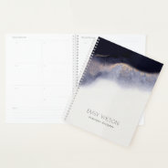 Abstract Navy Black Gold Foil Watercolor Wash Planner at Zazzle