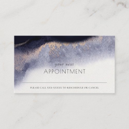 Abstract Navy Black Gold Watercolor Appointment Business Card