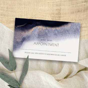 Abstract Navy Black Gold Watercolor Appointment Business Card by DearBrand at Zazzle