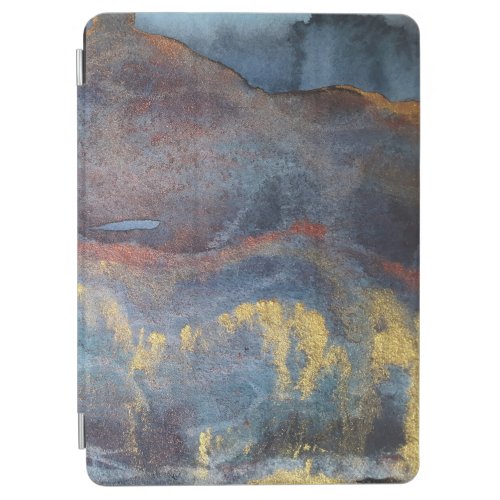  Abstract Navy Blue Gold Watercolor Elegant Modern iPad Air Cover