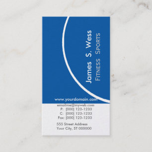 Abstract Navy Blue Unique Sport Fitness Trainer Business Card