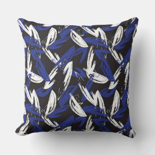 Abstract Navy Indoor/Outdoor Throw Pillow