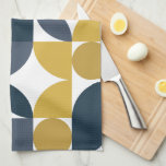 Abstract Navy Mustard Geometric Pattern Kitchen Towel<br><div class="desc">Unleash the timeless allure of Mid Century Modern with this Bauhaus-inspired abstract design. Bold geometric shapes dance harmoniously,  creating a visual symphony that transcends eras. Elevate your space with a touch of retro sophistication!</div>