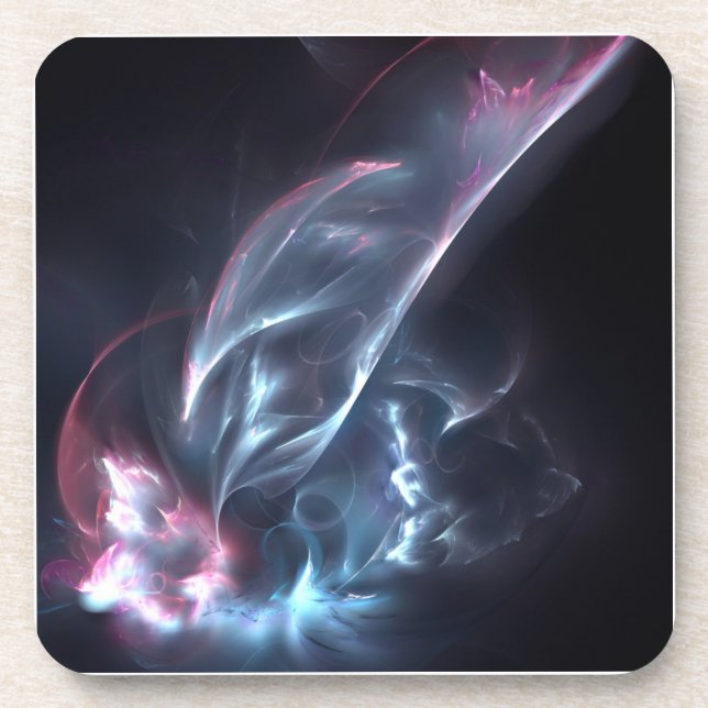 Abstract Nebula Blue and Purple Beverage Coaster (Front)