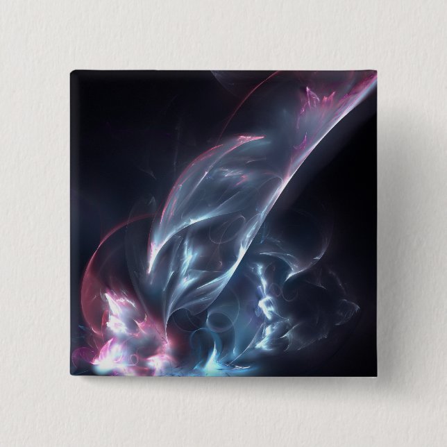 Abstract Nebula Blue and Purple Button (Front)