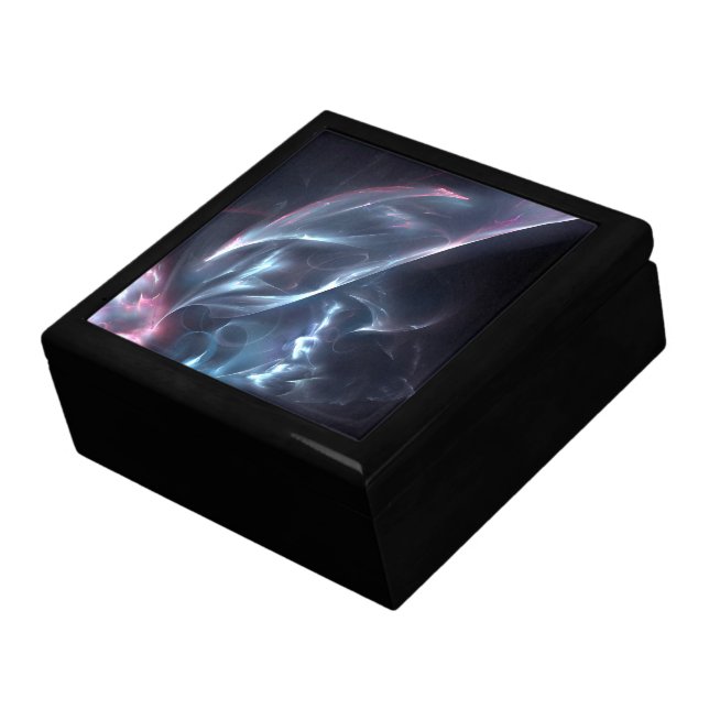 Abstract Nebula Blue and Purple Keepsake Box (Side)