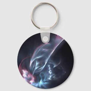 Abstract Nebula Blue and Purple Keychain