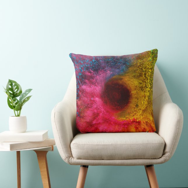 Abstract Nebula Pattern - Colorful Cosmic Space  Throw Pillow (Chair)