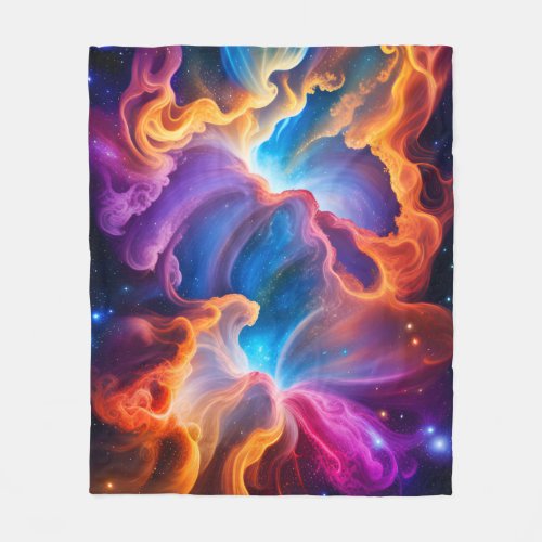 Abstract Nebula Radiant Star Clusters Clouds Fleece Blanket