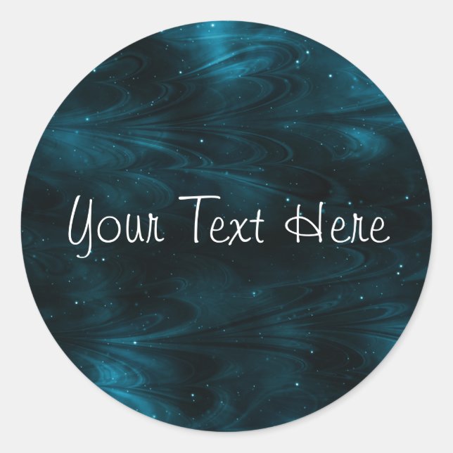Abstract Nebula Texture - Blue Classic Round Sticker (Front)