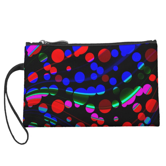 Abstract Neon Awesome Colorful Design Mini Clutch Wristlet Purse