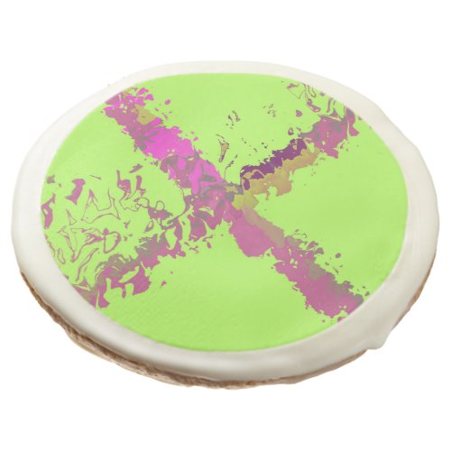 Abstract Neon Bright Colors Pattern Sugar Cookie