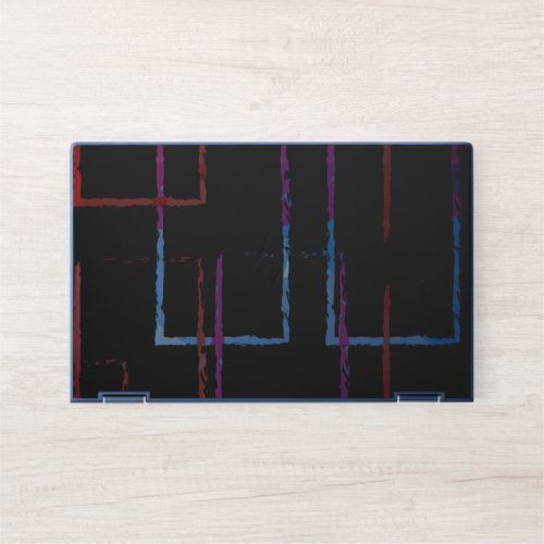 Abstract Neon Circuit Lines on a Black Background HP Laptop Skin