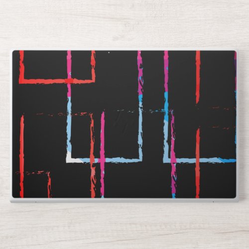 Abstract Neon Circuit Lines on a Black Background HP Laptop Skin