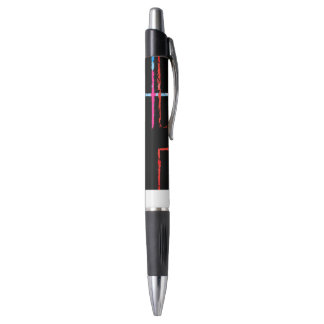 Abstract Neon Circuit Lines on a Black Background Pen