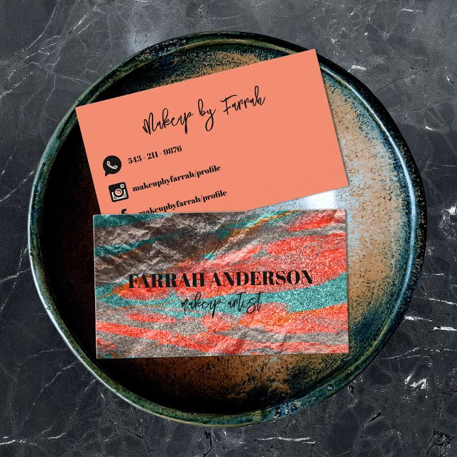 Abstract Neon Colored Metallic Faux Foil  Business Card (Creator Uploaded)