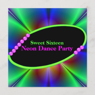 Abstract Neon Custom Party Invitation