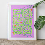 Abstract Neon Doodles Poster<br><div class="desc">Vibrant and eye-catching piece that is sure to make a statement in any room. The design features a mix of bright pink,  yellow,  green,  and orange doodles that are arranged in an abstract pattern. This unique and playful artwork is perfect for anyone who loves bold and colorful designs.</div>