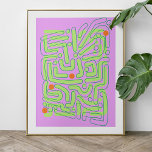 Abstract Neon Doodles Poster<br><div class="desc">Vibrant and eye-catching piece that is sure to make a statement in any room. The design features a mix of bright pink, yellow, green, and orange doodles that are arranged in an abstract pattern. This unique and playful artwork is perfect for anyone who loves bold and colorful designs.</div>