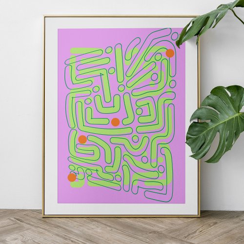 Abstract Neon Doodles Poster