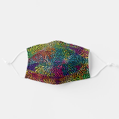 abstract neon fireworks design adult cloth face mask