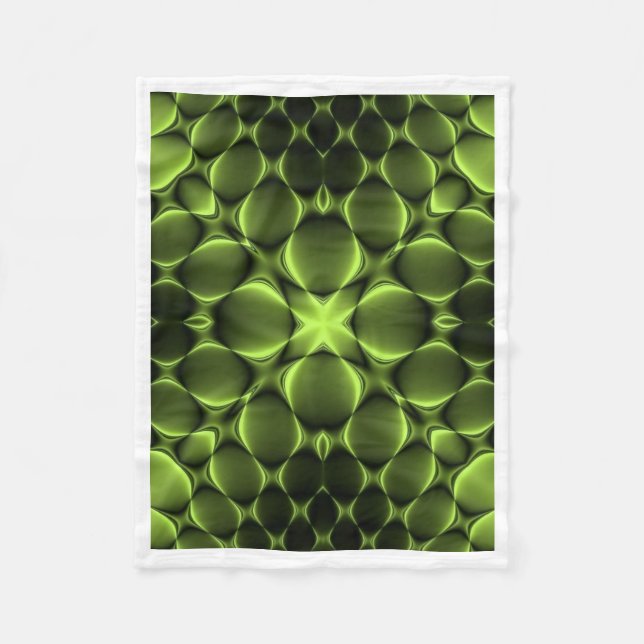 Abstract Neon Green Geometric Pattern Fleece Blank Blanket (Front)