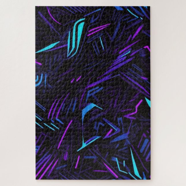 Abstract Neon Hard To Solve Jigsaw Puzzle (Vertical)