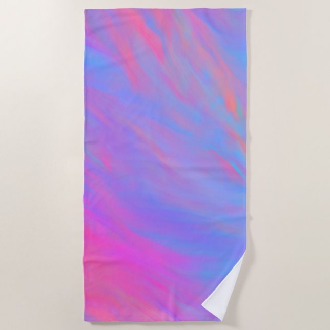 Abstract Neon Ink Flow Beach Towel (Front)