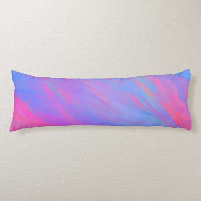 Abstract Neon Ink Flow Body Pillow (Front)