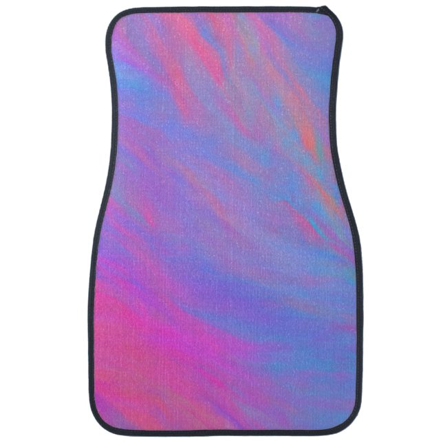 Abstract Neon Ink Flow Car Floor Mat (Front)
