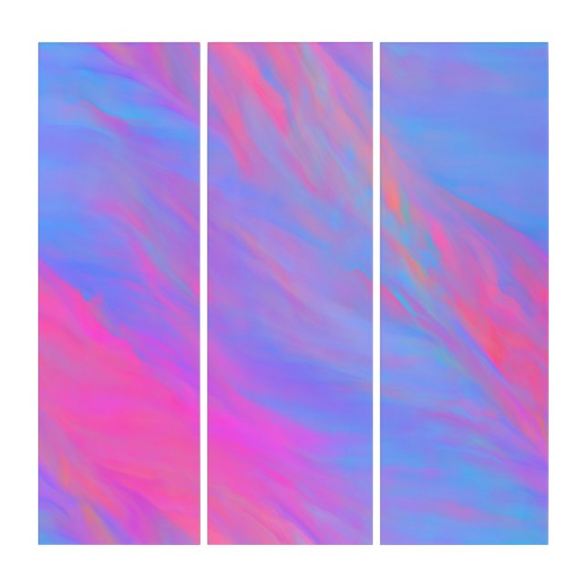 Abstract Neon Ink Flow Triptych (Front)