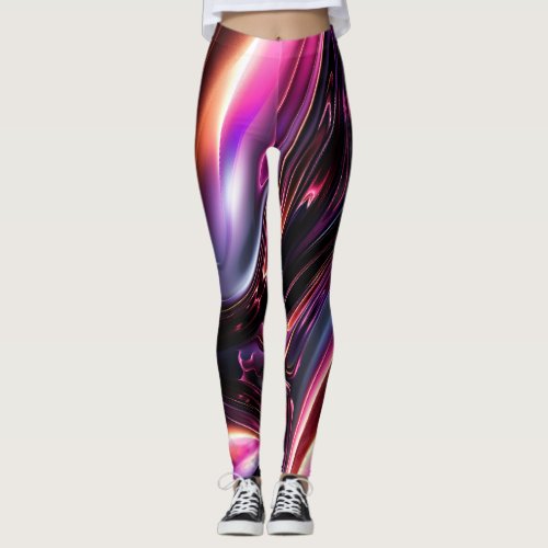Abstract Neon Lines Leggings