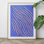 Abstract Neon Lines Poster<br><div class="desc">This artwork features electrifying neon hues that create a lively and energetic vibe. The fluid lines in shades of yellow, purple, and aqua green add movement and depth to the piece, making it a dynamic work of art.</div>