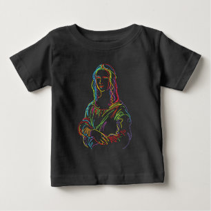 Abstract Neon Mona Lisa Line Art Baby T-Shirt