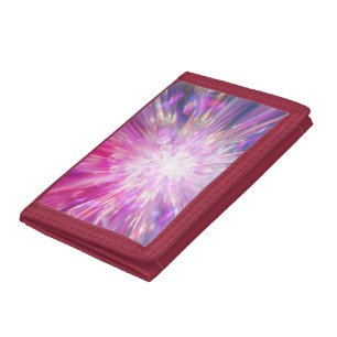 Abstract Neon Pink and Blue Energy Blast Graphic Trifold Wallet