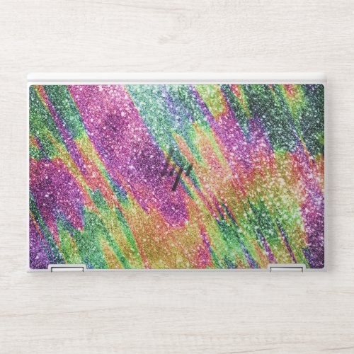 Abstract Neon Rainbow Sparkly Glitter HP Laptop Skin